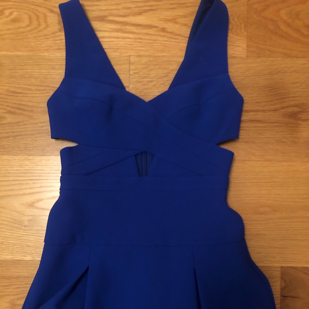 BCBGMAXAZRIA blue cut out dress